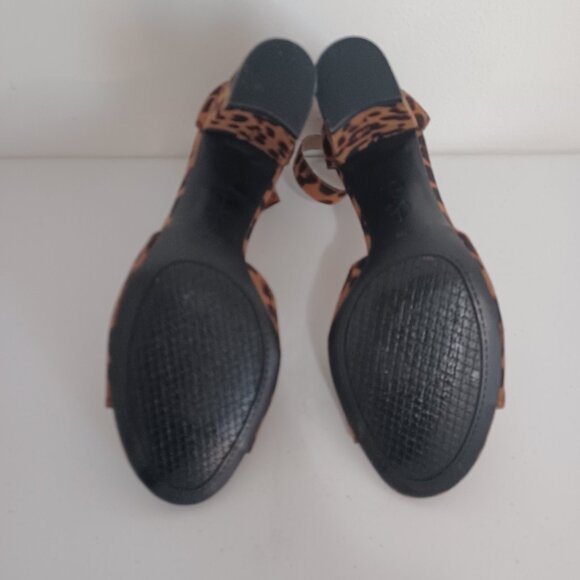 Jessica Simpson Platform Womens Heels Animal Fur Peep toe Ankle Strap Size 12 - Picture 7 of 7